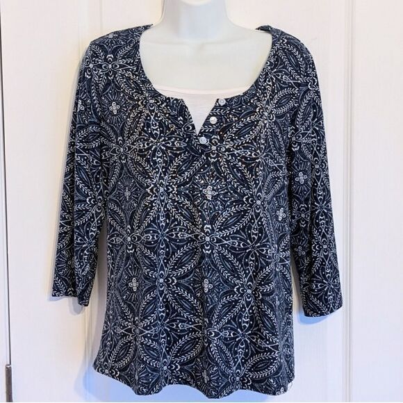 Classic edition navy floral shirt Medium @E - Picture 9 of 10